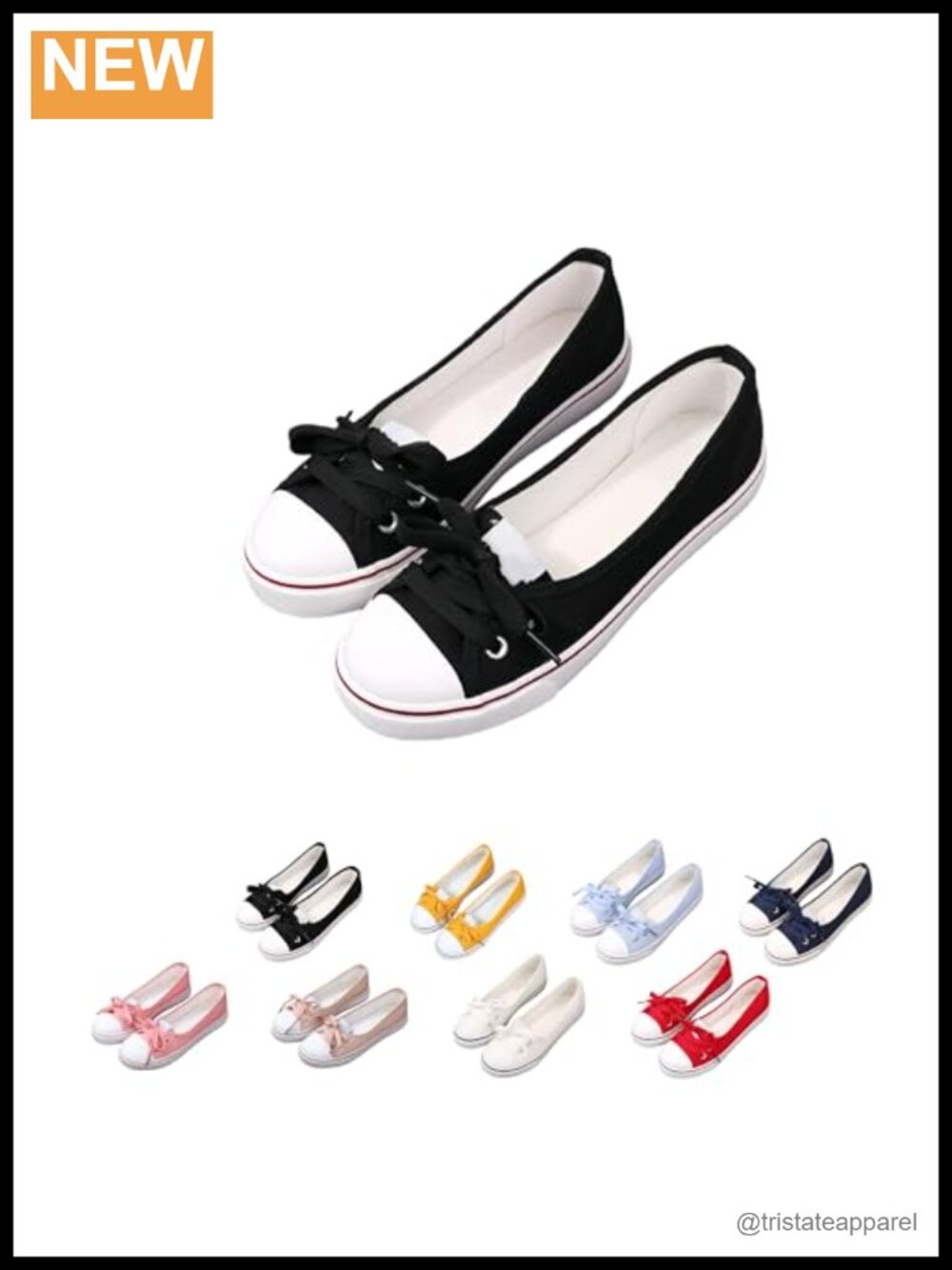 Canvas Ballet Flats Lace-Up Casual Shoes Lightweight Anti-Slip